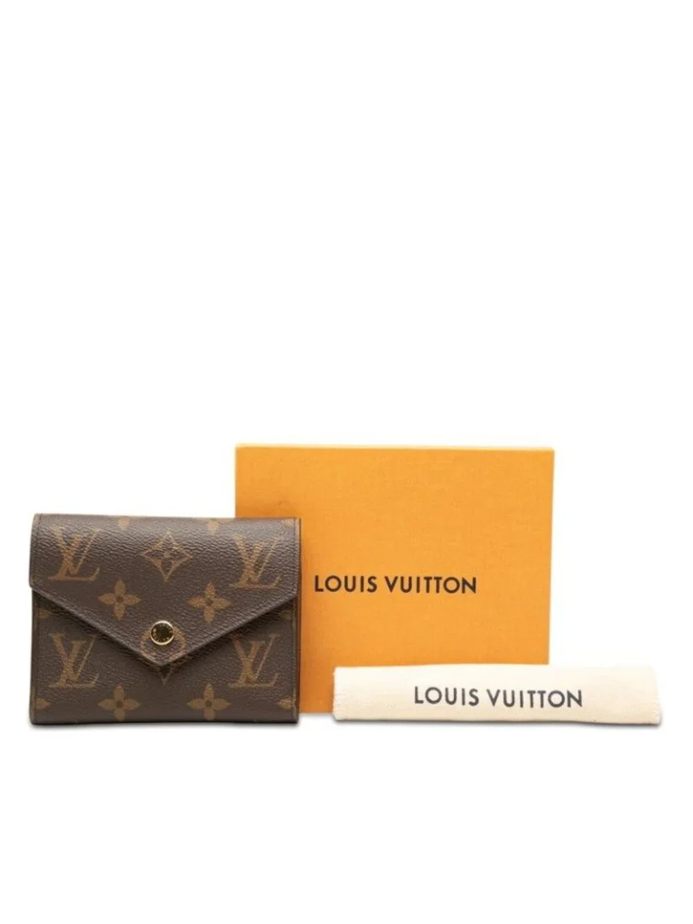 Louis Vuitton Monogram Portefeuille Victorine Trifold Wallet Brown Leather